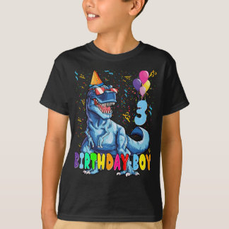 T-shirt C'est ma 3e fête de chemise Dinosaure pour 3 ans