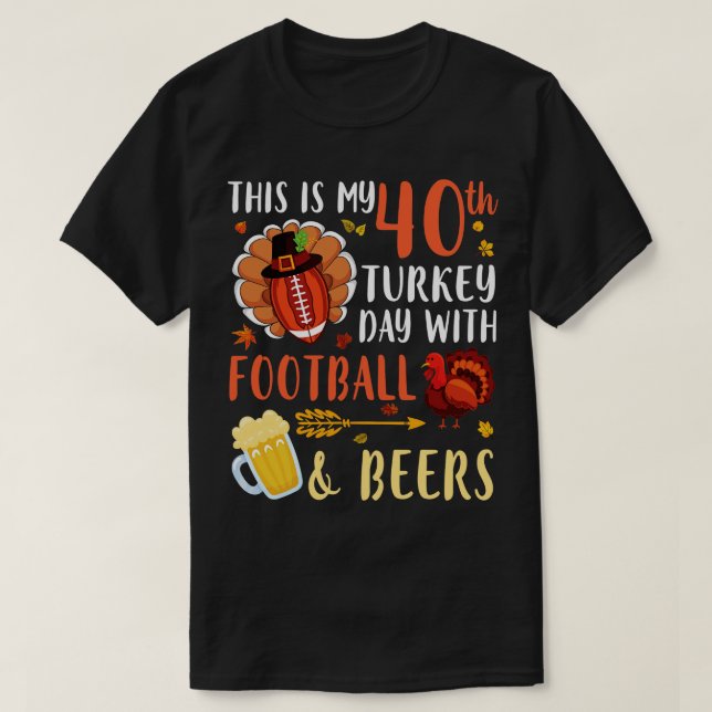 T-shirt C'Est Ma 40E Journée De Turquie Avec Et Bières Boi (Design devant)