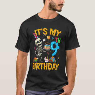 T-shirt C'est ma 9e fête d'anniversaire Halloween Squelett