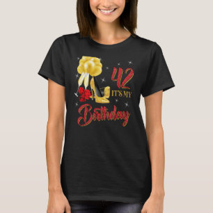 T-shirt C'est ma chemise d'anniversaire 42 ans Rose rouge