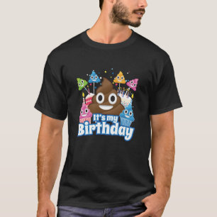 T-shirt C'est ma chemise d'anniversaire Emoji Poop