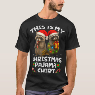 T-shirt C'est ma chemise de pyjama de Noël drôle Raccon Sa