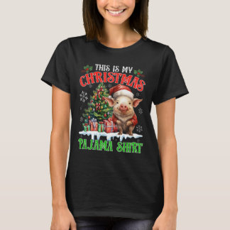 T-shirt C'est ma chemise de pyjama de Noël Santa Pig Farm