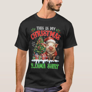 T-shirt C'est ma chemise de pyjama de Noël Santa Pig Farm