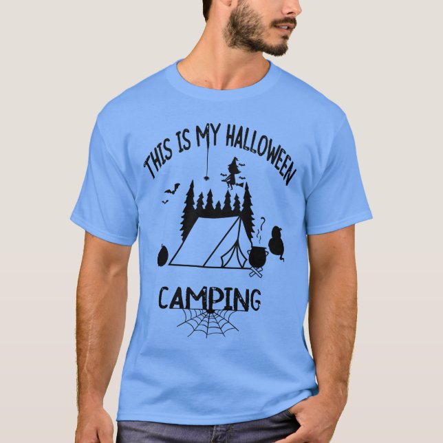 T-shirt C'Est Ma Famille De Camping Halloween (Devant)
