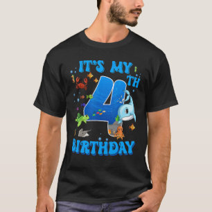 T-shirt C'est ma fête d'anniversaire 4 ans Océan 4 ans Mer