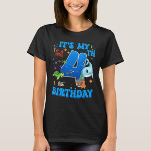 T-shirt C'est ma fête d'anniversaire pour mes 4 ans Océan