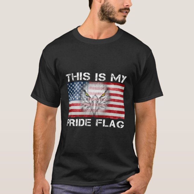 T-shirt C'Est Ma Fierté Drapeau Aigle 4 juillet Ameri (Devant)