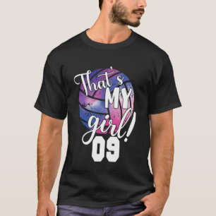 T-shirt C'est ma fille #9 joueuse de volley-ball Maman ou