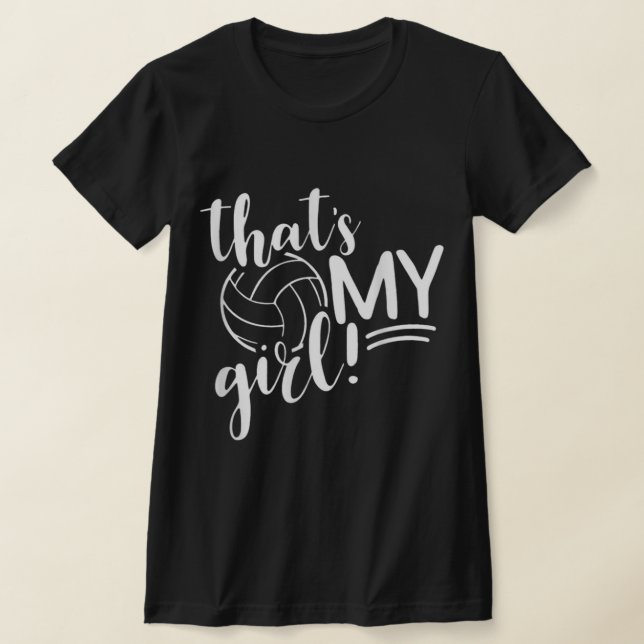 T-shirt C'est ma fille Fier Volleyball Maman Volleyball Mo (Poser)