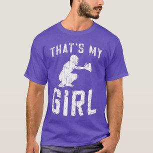 T-shirt C'est Ma Fille Softball Catcher Papa d'une fille d