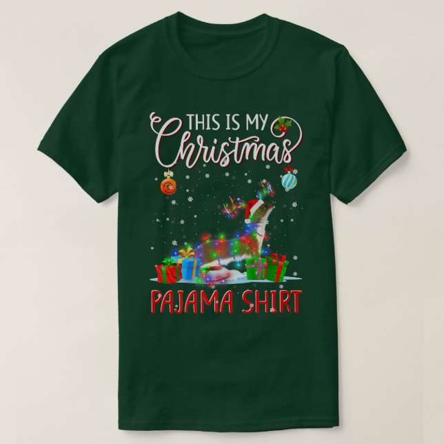 T-shirt C'est ma lingette de Noël en pyjama (Design devant)