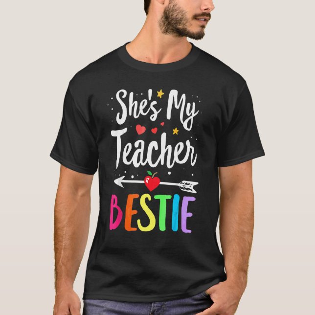 T-shirt C'est ma maîtresse Bestie Enseignants meilleur ami (Devant)