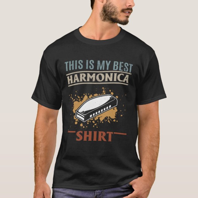 T-shirt C'Est Ma Meilleure Harmonica Harmonica Instruction (Devant)