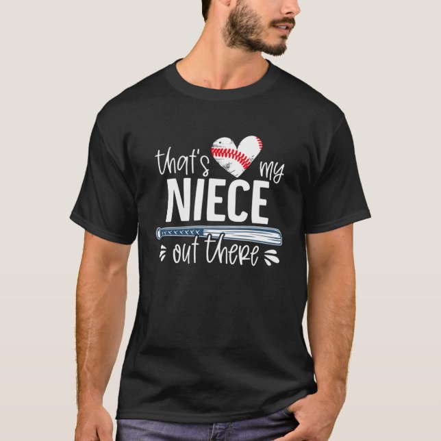 T-shirt C'Est Ma Nièce Là-Bas BaseBall Tante Mère Da (Devant)