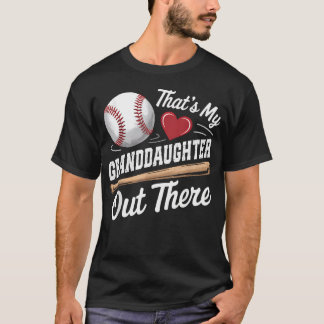 T-shirt C'est Ma Petite-Fille Là-Bas Amoureuse De Baseball