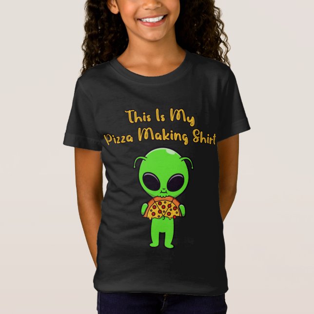 T-Shirt C'Est Ma Pizza Faisant Drôle Alien Manger De La Pi (Devant)