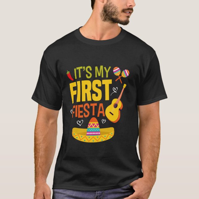 T-shirt C'est ma première fête drôle Cinco De Mayo (Devant)