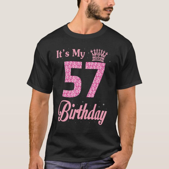 T-shirt C'est ma reine de 57 ans Anniversaire Joyeux-moi t (Devant)