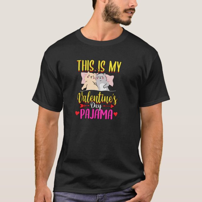 T-shirt C'Est Ma Saint Valentin Pyjama Chemise Chat Pullov (Devant)