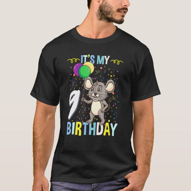 T-shirt C'est ma souris d'anniversaire (Devant)