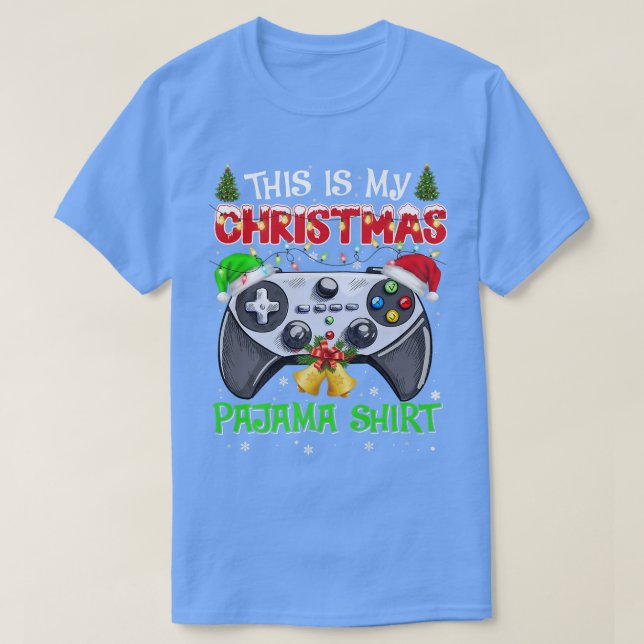 T-shirt C'est ma vidéo du pyjama de Noël du gamer de Santa (Design devant)