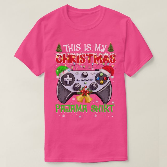 T-shirt C'est ma vidéo du pyjama de Noël du gamer de Santa (Design devant)
