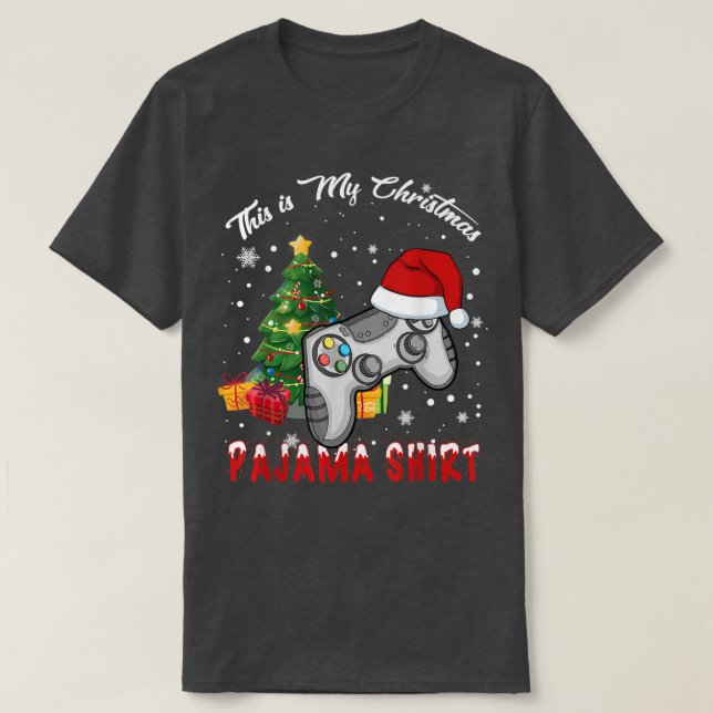 T-shirt C'est ma vidéo du pyjama de Noël du gamer de Santa (Design devant)