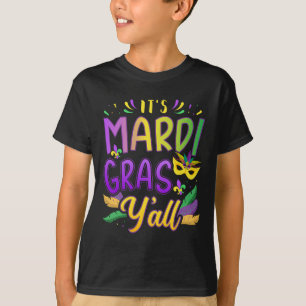 T-shirt C'est Mardi Gras les amis avec masque et fleur de