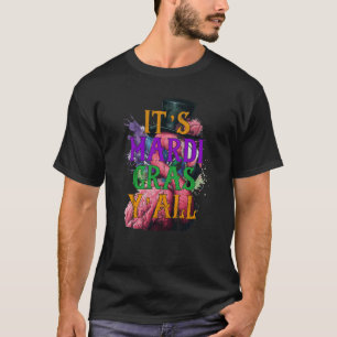 T-shirt C'est Mardi Gras Yall Flamant rose Cool du Carnava