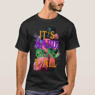 T-shirt C'est Mardi Gras Yall Flamant rose Cool du Carnava