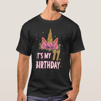 T-shirt C'Est Mes 11 Anniversaires Unicorn Pour Toddler Gi