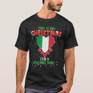 T-shirt C'Est Mes Lumières De Noël Aimer Italie Drapeau Py