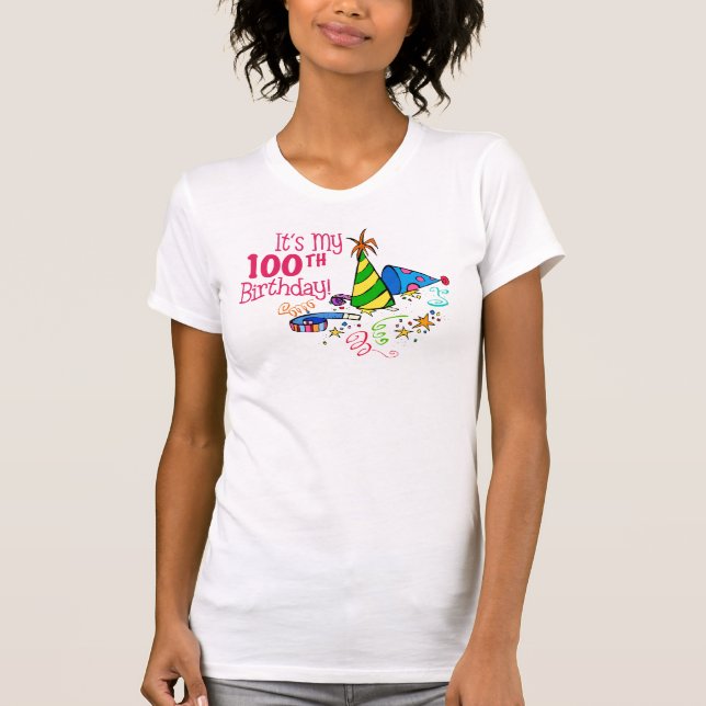 T-shirt C'est mon 100th anniversaire (les casquettes de (Devant)