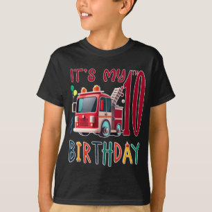 T-shirt c'est mon 10e anniversaire garçon pompier Enfants