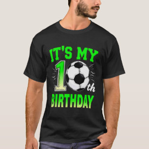 T-shirt C'est mon 10ème anniversaire garçon football Ll