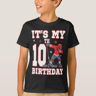 T-shirt C'est mon 10ème anniversaire garçon hockey sur gla