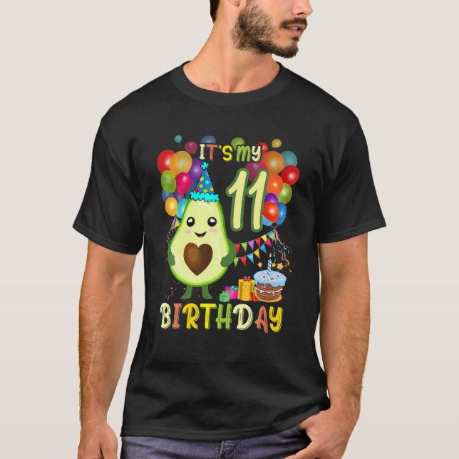 T-shirt C'Est Mon 11E Anniversaire Avocado Anniversaire Fê (Devant)