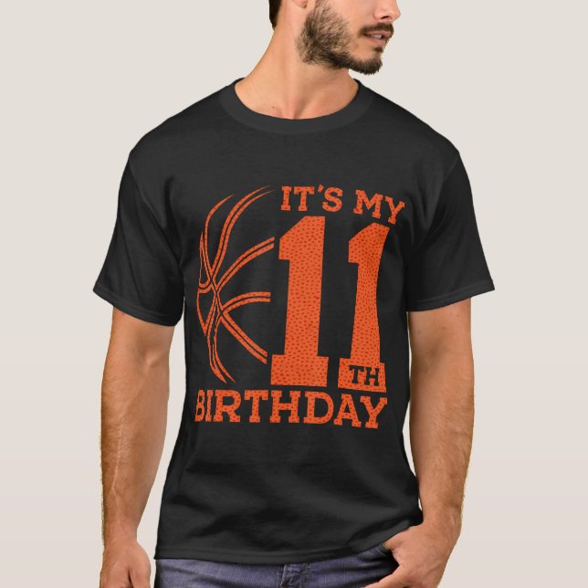 T-shirt C'Est Mon 11E Anniversaire Basketball 11E Annivers (Devant)