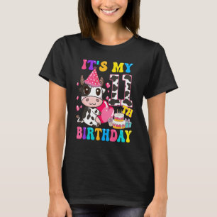 T-shirt C'est mon 11e anniversaire vache laitière filles 1