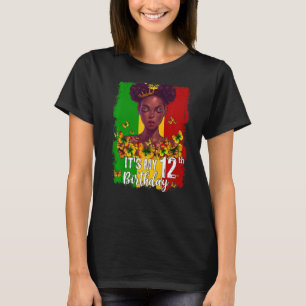 T-shirt C'est mon 12e anniversaire 12 ans Black Melanin W