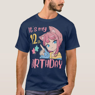 T-shirt C'est mon 12e anniversaire Annime fille 12 ans