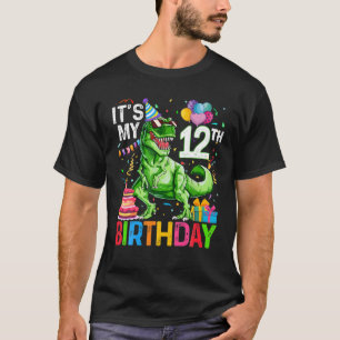 T-shirt C'est mon 12e anniversaire Dinosaur T Rex Joyeux 1