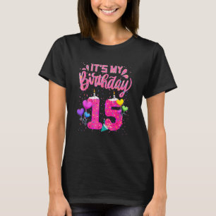 T-shirt C'est mon 15e anniversaire Doughnut Joyeux 15 ans
