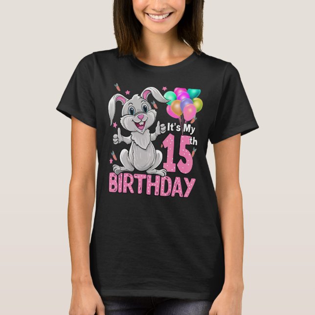 T-shirt C'est mon 15e anniversaire Rabbit 15e anniversaire (Devant)