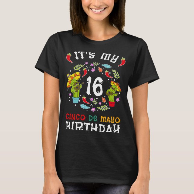 T-shirt C'est mon 16e anniversaire Cinco De Mayo Kid Men 5 (Devant)