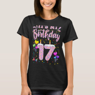 T-shirt C'est mon 17e anniversaire fille Doughnut heureux