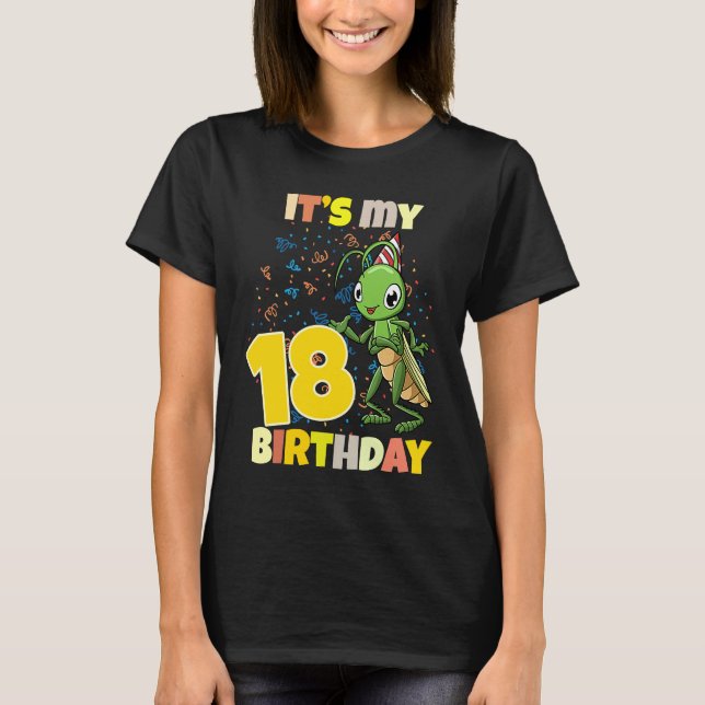 T-shirt C'Est Mon 18 Anniversaire Grasshopper (Devant)