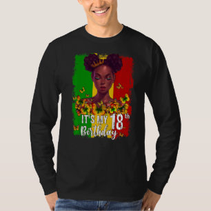 T-shirt C'est mon 18e anniversaire 18 ans Black Melanin W