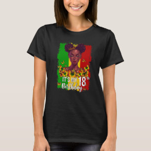 T-shirt C'est mon 18e anniversaire 18 ans Black Melanin W